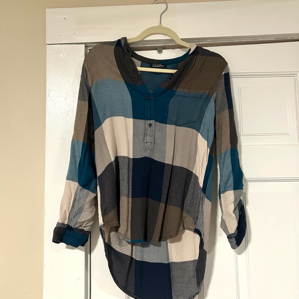 Lucky Brand Popover Henley, Plaid